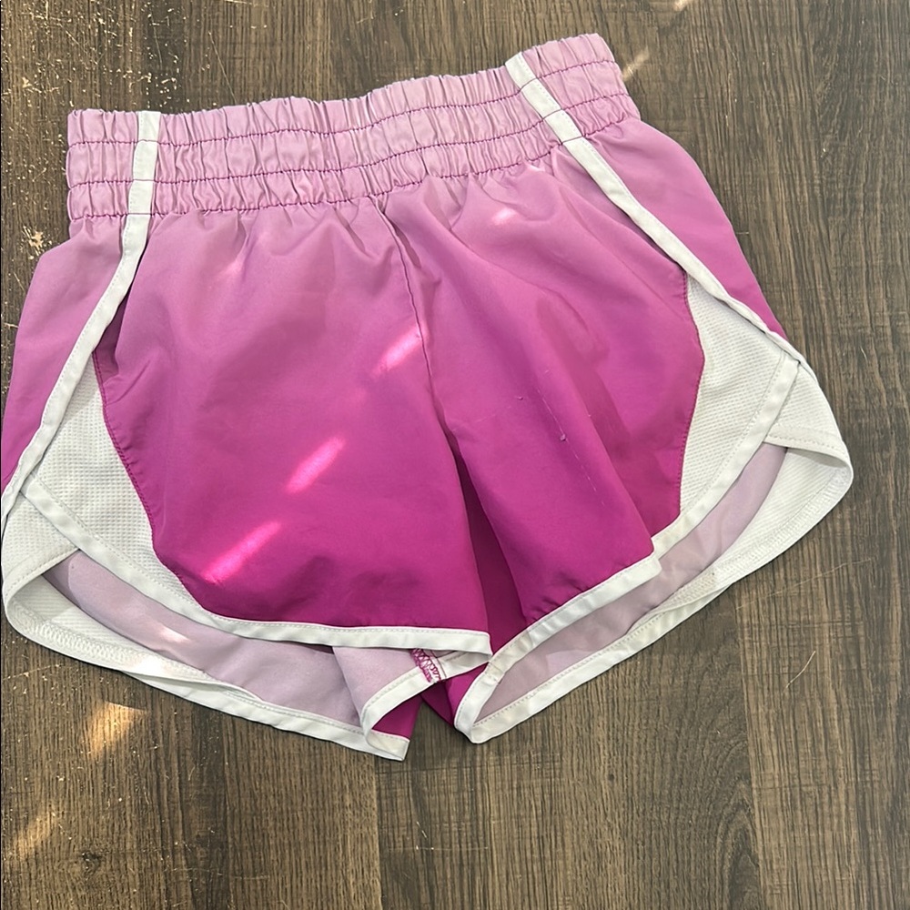 Pink Gradient Running Shorts with Elastic Waistband